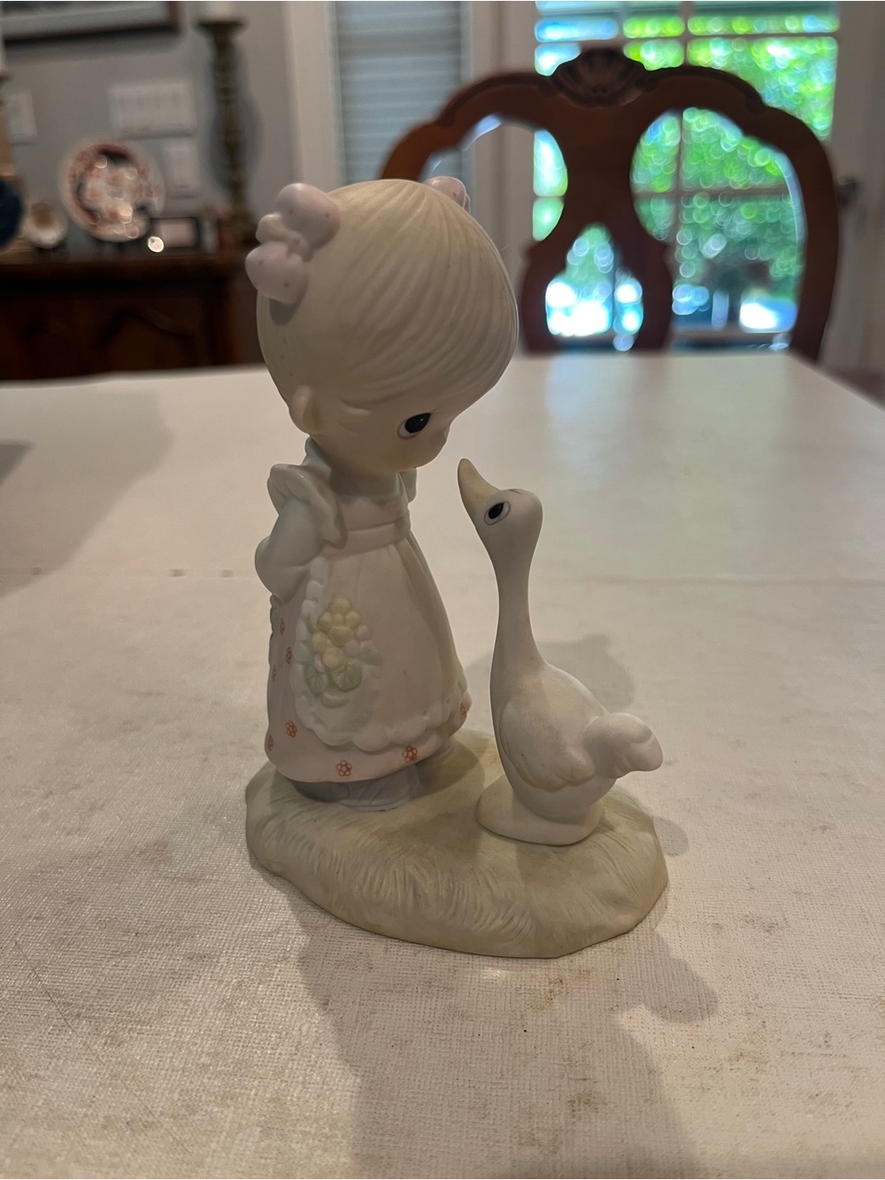 Vintage 1978 Precious Moments “Make a Joyful Noise” Girl with Goose Figurine.
